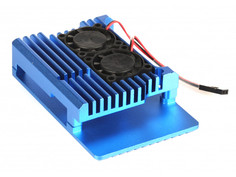 Корпус Qumo RS008 для Raspberry Pi 4 Aluminum Case with Fans Blue