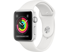 Умные часы Apple Watch Series 3 38mm Silver Aluminum Case with White Sport Band