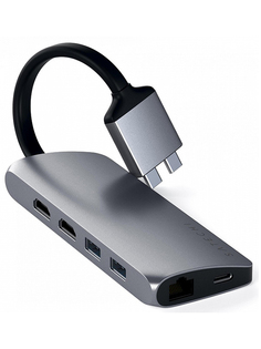 Хаб USB Satechi Type-C Dual Multimedia Adapter Space Grey ST-TCDMMAM