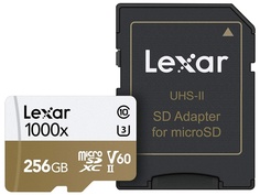 Карта памяти 256Gb - Lexar Micro SDXC UHS-II LSDMI256CB1000A с переходником под SD