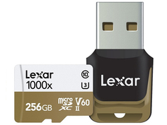 Карта памяти 256Gb - Lexar Class 10 UHS-II 1000х LSDMI256CBEU1000R с переходником под SD