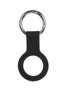 Чехол-брелок Hoco для APPLE AirTag Silicone+Metallic Black УТ000025631