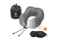 Подушка Roadlike Travel Kit Velvet с эффектом памяти Grey 292240