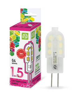 Лампочка ASD LED-JC-Standard G4 1.5W 12V 6500К 135Lm 4690612026367