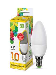 Лампочка ASD LED-Свеча-Standard Е14 10W 230V 3000К 900Lm 4690612015507