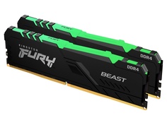 Модуль памяти Kingston Fury Beast Black RGB DDR4 DIMM 3200Mhz PC25600 CL16 - 32Gb KIT (2x16Gb) KF432C16BBAK2/32