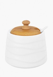 Сахарница Elan Gallery Айсберг волны с деревянной крышкой