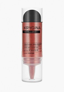 Тени для век Krygina Cosmetics рассыпчатые, хайлайтер для лица, пигмент для глаз Metallized Copper, 10 г