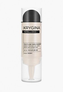 Тени для век Krygina Cosmetics рассыпчатые, хайлайтер, бронзер, пигмент для глаз Metallized Ivory, 10 г