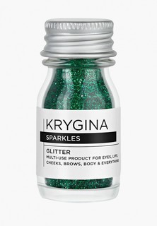 Глиттер Krygina Cosmetics Glitter для лица и глаз, блестки для макияжа Sparkles Emerald Green, 7 г
