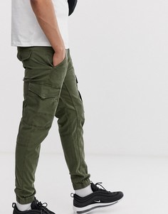 Зеленые брюки карго с манжетами Jack & Jones Intelligence-Зеленый цвет