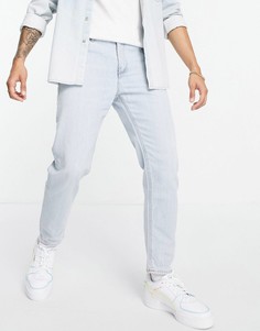 Голубые выбеленные джинсы классического кроя из плотной ткани, изготовленные с уменьшенным расходом воды, ASOS DESIGN-Голубой