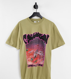 Песочная футболка с графическим принтом в виде скорпиона COLLUSION-Коричневый цвет