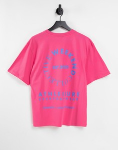 Розовая oversized-футболка с большим графическим принтом на спине ASOS Weekend Collective-Розовый цвет