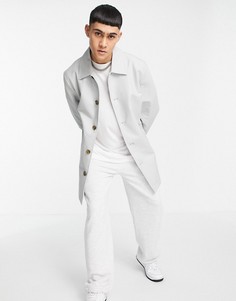 Серый непромокаемый тренч ASOS DESIGN