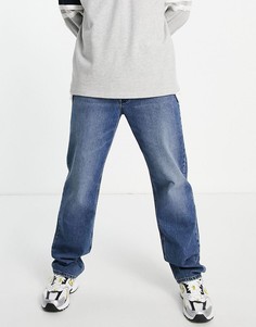 Темные джинсы прямого кроя в винтажном стиле ASOS DESIGN-Голубой