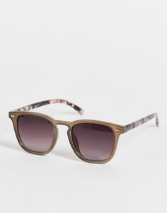 Серые квадратные солнцезащитные очки в стиле унисекс AJ Morgan-Серый