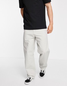 Прямые светло-серые брюки свободного кроя Carhartt WIP-Серый