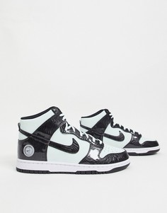 Высокие кроссовки светло-зеленого и черного цвета Nike Dunk High AS-Зеленый цвет