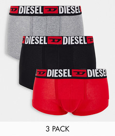 Набор из 3 боксеров-брифов черного/ красного/ серого цветов Diesel Damien-Разноцветный