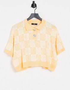 Трикотажный свитер-жилет с леопардовым принтом в контрастный рубчик Daisy Street-Коричневый цвет
