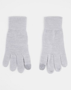 Светло-серые перчатки для сенсорных экранов Topman-Серый
