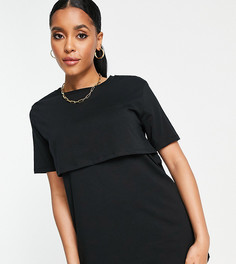 Черная футболка бойфренда для кормящих мам River Island Maternity-Черный цвет