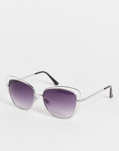 Серебристые женские солнцезащитные очки «кошачий глаз» в стиле oversized AJ Morgan-Серебряный