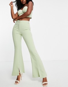 Зеленые расклешенные брюки (от комплекта) Extro & Vert-Зеленый цвет