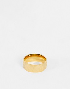 Золотистое кольцо из нержавеющей стали с греческим волнистым принтом ASOS DESIGN-Золотистый