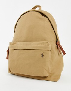 Светло-коричневый рюкзак из парусины с логотипом Polo Ralph Lauren-Светло-бежевый цвет