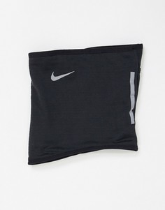 Черный термо шарф-труба для бега Nike run therma