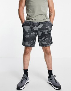 Шорты цвета хаки со сплошным камуфляжным принтом Nike Training Camo-Зеленый цвет