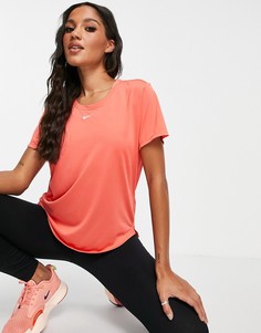 Футболка розового цвета с короткими рукавами Nike Training One Dri-FIT-Розовый цвет