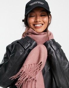 Мягкий шарф с кисточками пыльно-розового цвета ASOS DESIGN-Розовый цвет