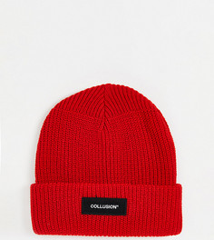 Ярко-красная шапка-бини COLLUSION Unisex-Голубой
