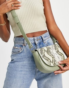 Полукруглая сумка пыльно-зеленого цвета NA-KD-Зеленый цвет