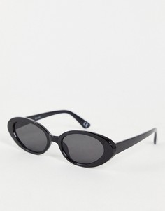 Черные овальные солнцезащитные очки в стиле ретро NA-KD-Черный цвет