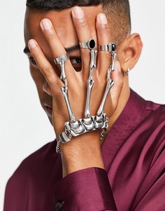 Серебристое украшение-бандаж на руку в форме скелета ASOS DESIGN Halloween-Серебряный