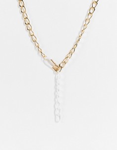 Золотистое ожерелье-цепочка с Y-образным дизайном WFTW-Золотистый