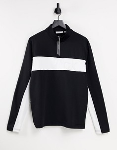 Черный топ на короткой молнии с тиснением Calvin Klein Golf-Черный цвет