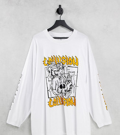 Белый лонгслив с принтом пантеры COLLUSION Plus