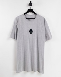 Oversized-футболка с вышивкой Дарта Вейдера-Серый Poetic Brands