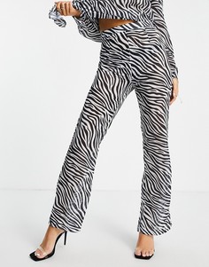 Брюки с широкими штанинами от комплекта с зебровым принтом Femme Luxe-Разноцветный