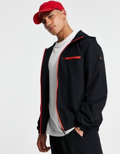 Черная куртка на молнии с капюшоном и логотипом на рукаве ellesse-Черный цвет