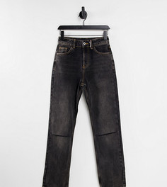 Черные выбеленные джинсы прямого кроя в стиле 90-х со рваной отделкой на коленях COLLUSION x000 Unisex-Черный цвет