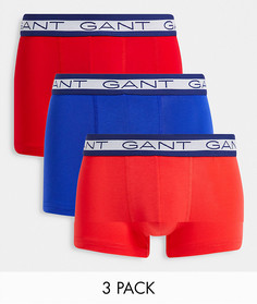 Набор из 3 боксеров-брифов красного, синего, оранжевого цветов с контрастным логотипом GANT-Разноцветный