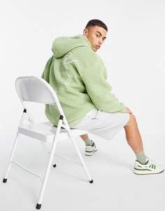 Худи в стиле oversized из махровой ткани зеленого цвета с большой вышивкой на спине ASOS Actual-Зеленый цвет