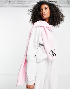 Розовый шарф с монограммой-логотипом Calvin Klein Jeans-Розовый цвет