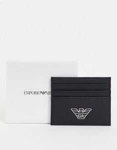 Черный кошелек для пластиковых карт с логотипом-орлом Emporio Armani-Черный цвет